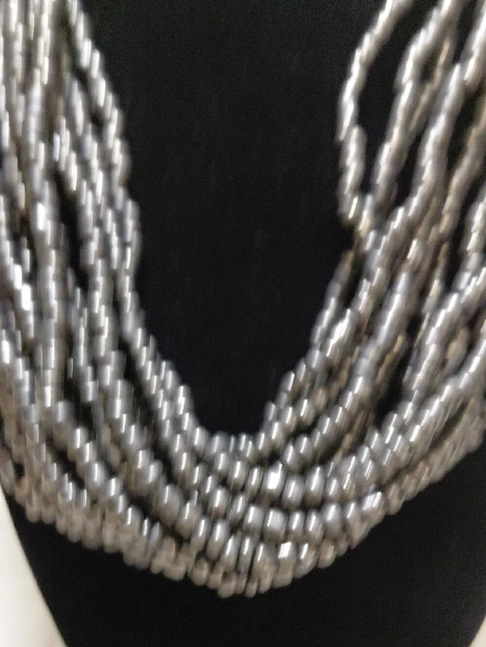 Vintage Multi-Strand Hematite Bead Necklace, Bracelet & Earrings Set